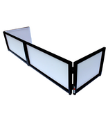 ProX ProX Black Frame 6 Ft foldable 4 Panel Tabletop DJ Facade Front Board Booth with Black and White Scrims and Portable bag (XF-TTFB)