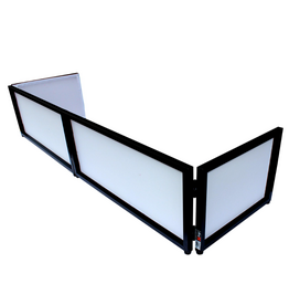 ProX ProX Black Frame 6 Ft foldable 4 Panel Tabletop DJ Facade Front Board Booth with Black and White Scrims and Portable bag (XF-TTFB)