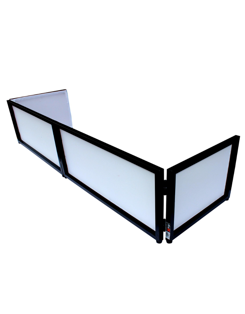 ProX ProX Black Frame 6 Ft foldable 4 Panel Tabletop DJ Facade Front Board Booth with Black and White Scrims and Portable bag (XF-TTFB)