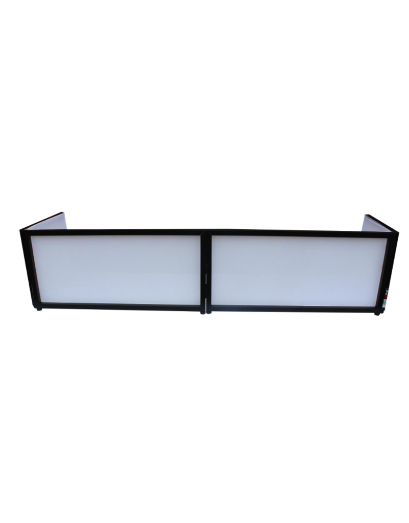 ProX ProX Black Frame 6 Ft foldable 4 Panel Tabletop DJ Facade Front Board Booth with Black and White Scrims and Portable bag (XF-TTFB)