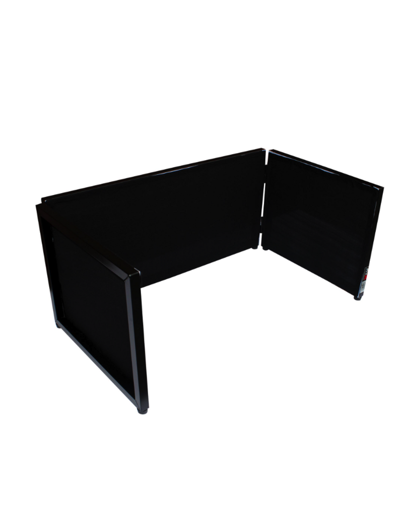 ProX ProX Black Frame 6 Ft foldable 4 Panel Tabletop DJ Facade Front Board Booth with Black and White Scrims and Portable bag (XF-TTFB)