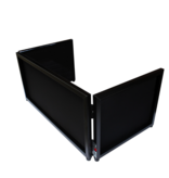 ProX ProX Black Frame 6 Ft foldable 4 Panel Tabletop DJ Facade Front Board Booth with Black and White Scrims and Portable bag (XF-TTFB)