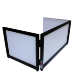 ProX ProX Black Frame 6 Ft foldable 4 Panel Tabletop DJ Facade Front Board Booth with Black and White Scrims and Portable bag (XF-TTFB)