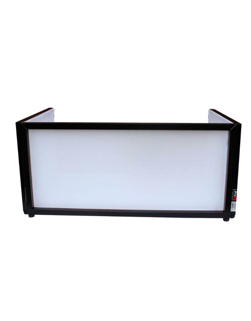 ProX ProX Black Frame 6 Ft foldable 4 Panel Tabletop DJ Facade Front Board Booth with Black and White Scrims and Portable bag (XF-TTFB)