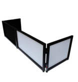 ProX ProX Black Frame 6 Ft foldable 4 Panel Tabletop DJ Facade Front Board Booth with Black and White Scrims and Portable bag (XF-TTFB)