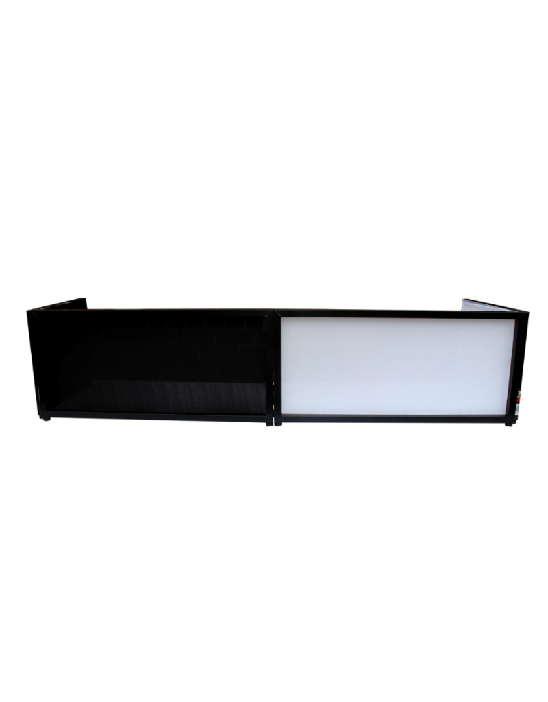 ProX ProX Black Frame 6 Ft foldable 4 Panel Tabletop DJ Facade Front Board Booth with Black and White Scrims and Portable bag (XF-TTFB)