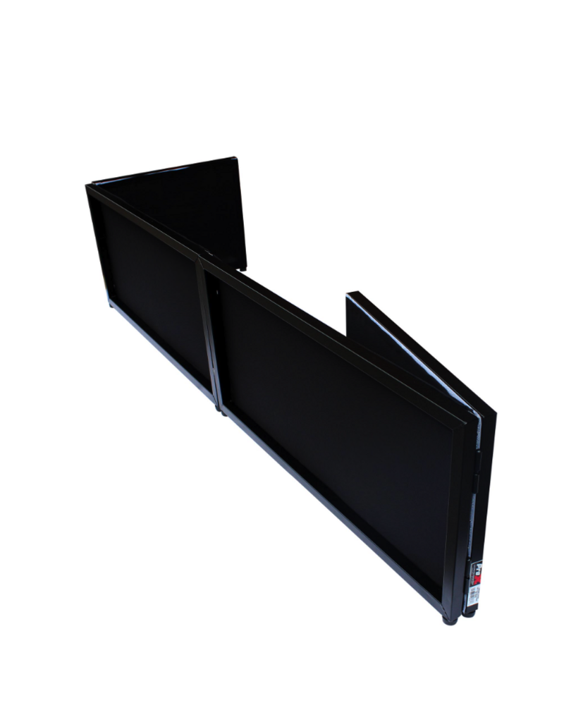 ProX ProX Black Frame 6 Ft foldable 4 Panel Tabletop DJ Facade Front Board Booth with Black and White Scrims and Portable bag (XF-TTFB)