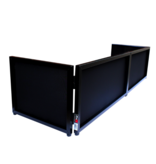 ProX ProX Black Frame 6 Ft foldable 4 Panel Tabletop DJ Facade Front Board Booth with Black and White Scrims and Portable bag (XF-TTFB)