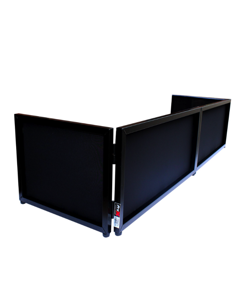 ProX ProX Black Frame 6 Ft foldable 4 Panel Tabletop DJ Facade Front Board Booth with Black and White Scrims and Portable bag (XF-TTFB)