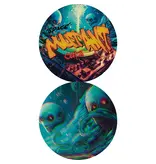 CrabCake Records Space Mutant Cutz 12" Cyan + Black Cosmos Scratch Record from Crabcake Records