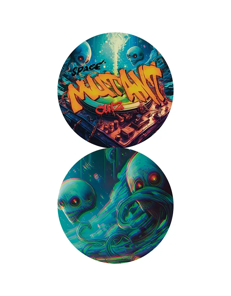 CrabCake Records Space Mutant Cutz 12" Cyan + Black Cosmos Scratch Record from Crabcake Records
