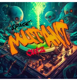 CrabCake Records Space Mutant Cutz 12" Cyan + Black Cosmos Scratch Record from Crabcake Records
