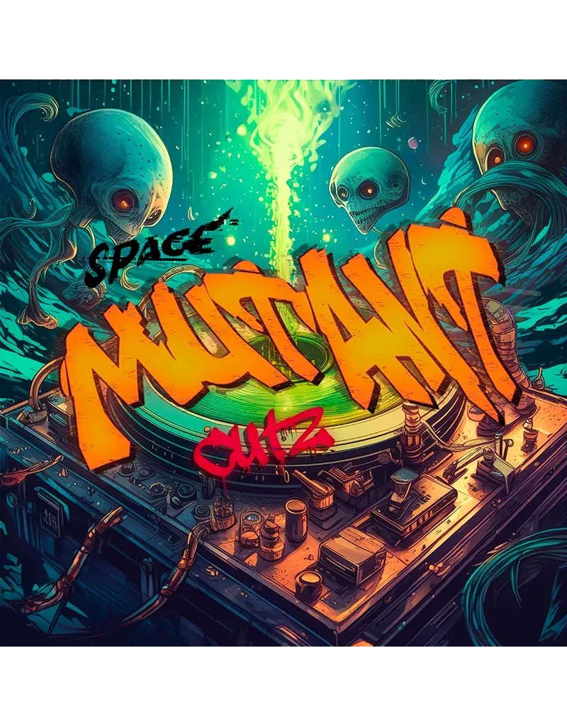CrabCake Records Space Mutant Cutz 12" Cyan + Black Cosmos Scratch Record from Crabcake Records