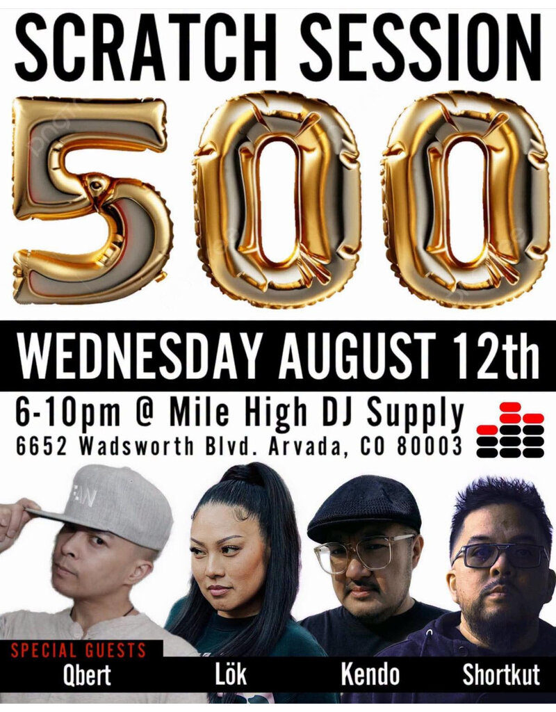 Mile High DJ Supply COMBO Aug. 13: MASTERCLASS + DJ PERFORMANCES feat DJ Qbert, DJ Shortkut, Lok + DJ Kendo