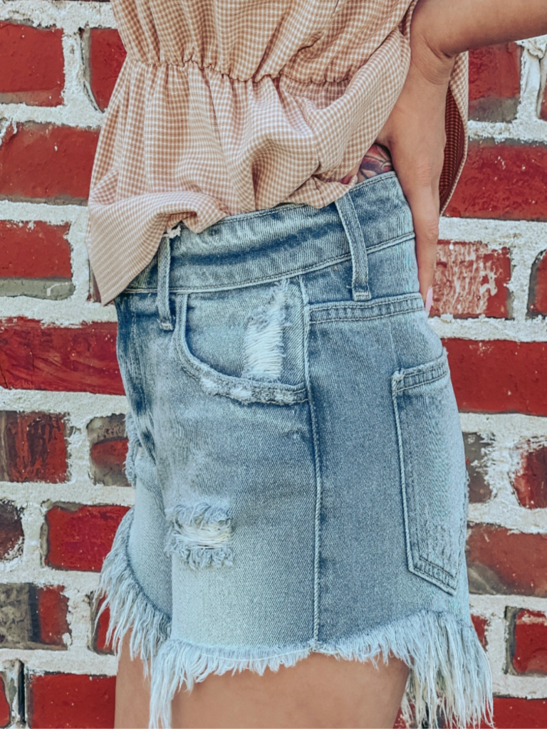 high waisted festival shorts