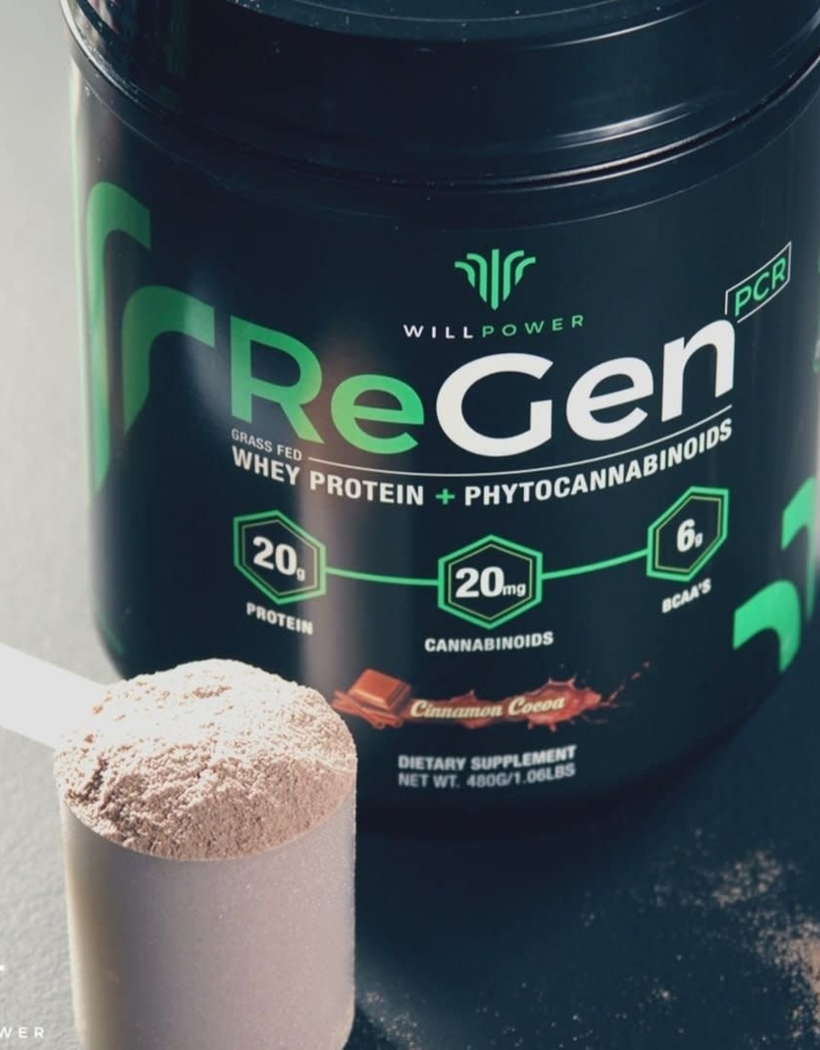 ReGen CBD Whey Protein ReGenPCR, Cinnamon Cocoa 480G/1.06LBS