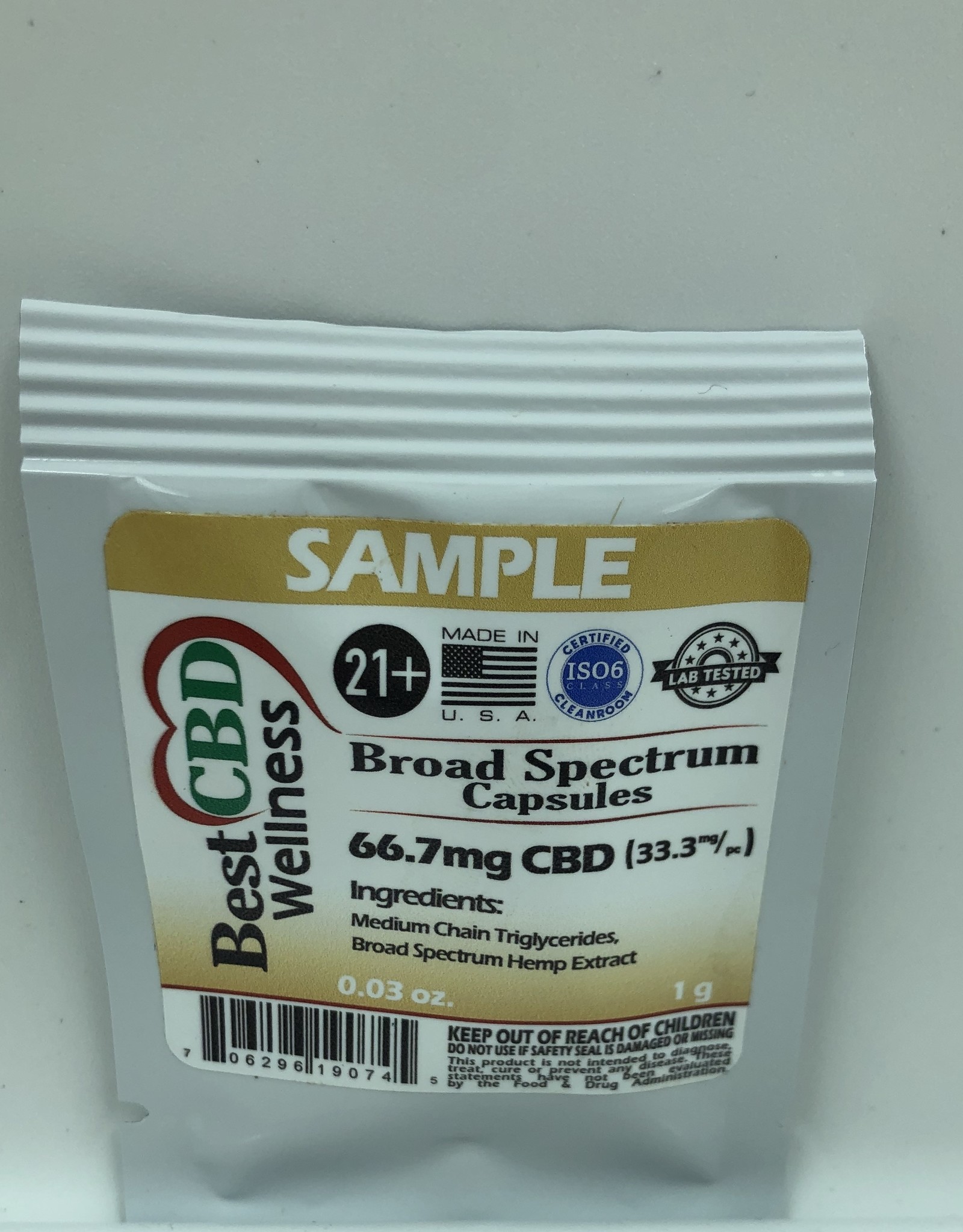 Best CBD Wellness Broad Spectrum CBD Capsules 2 Pack SAMPLE SIZE