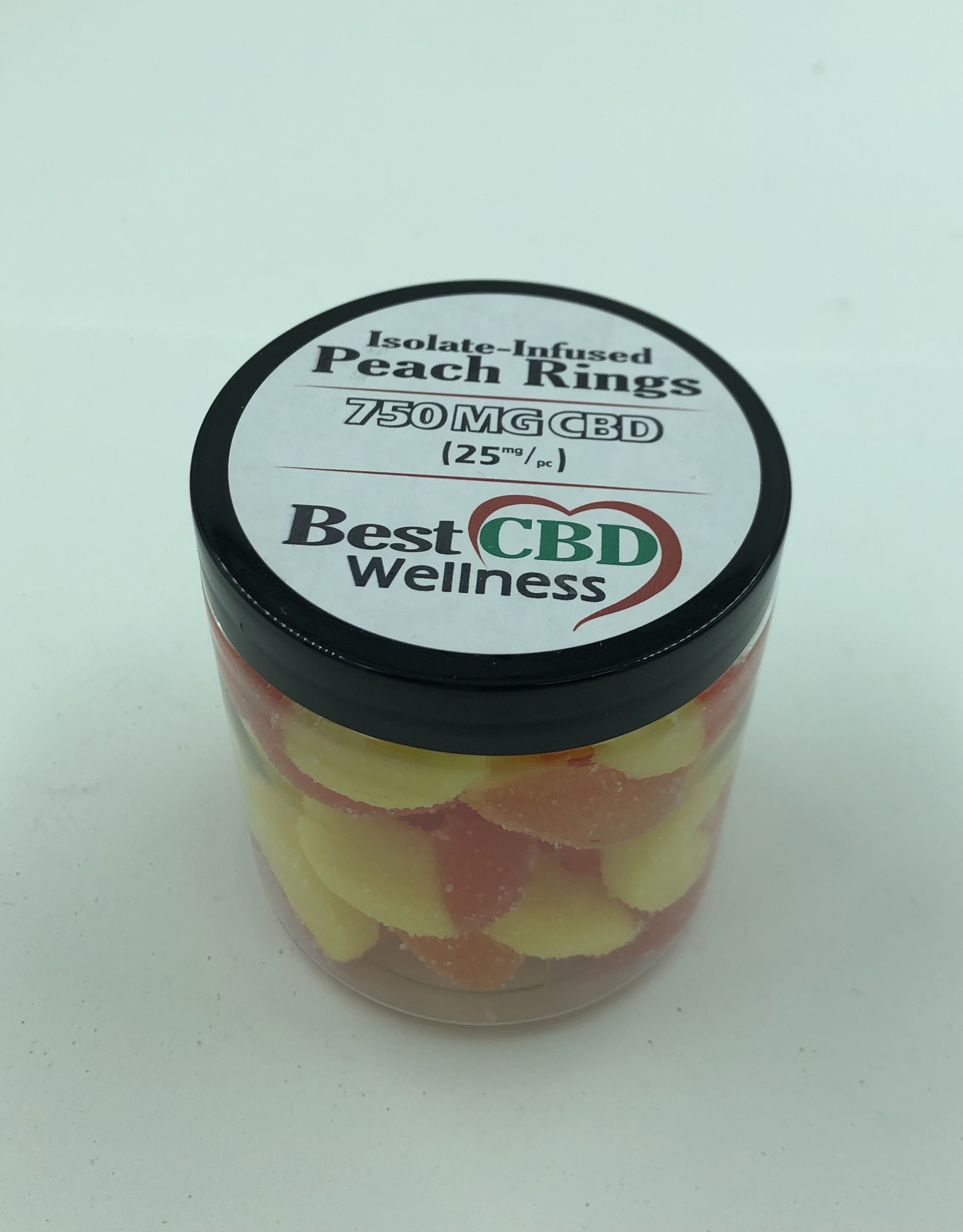 Best CBD Wellness Isolate CBD Peach Rings 750mg 30 pc/25mg ea