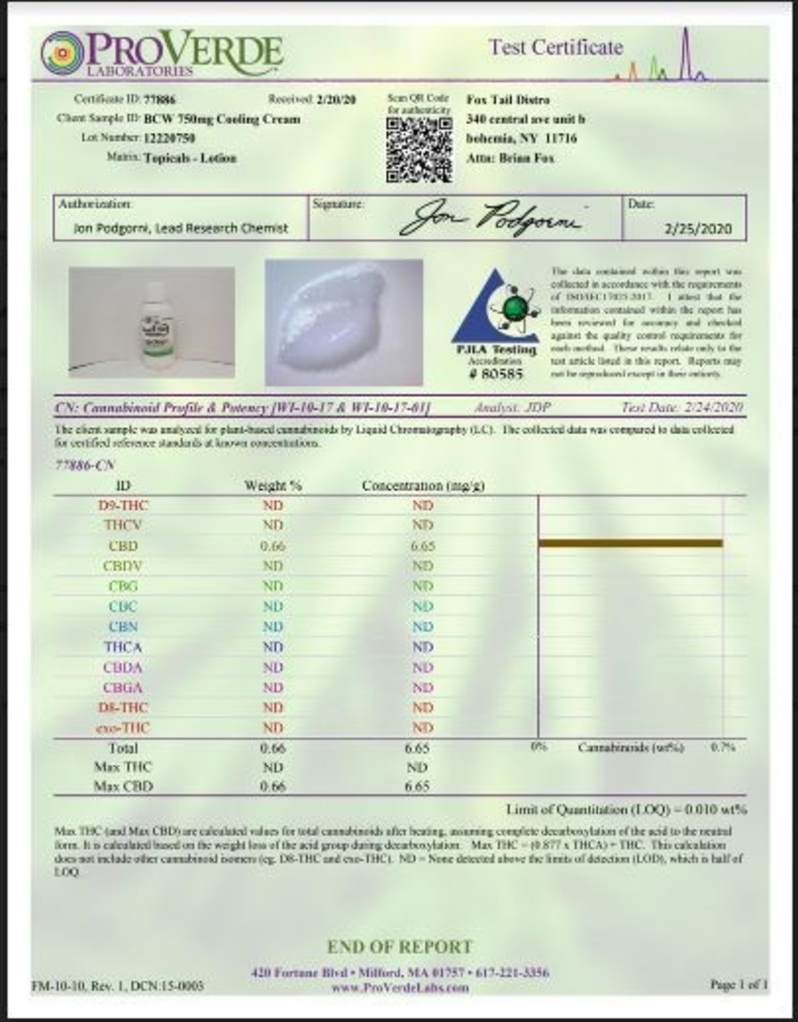 Best CBD Wellness Sample Size Isolate CBD Menthol Pain Cream 750mg/0.17 fl oz