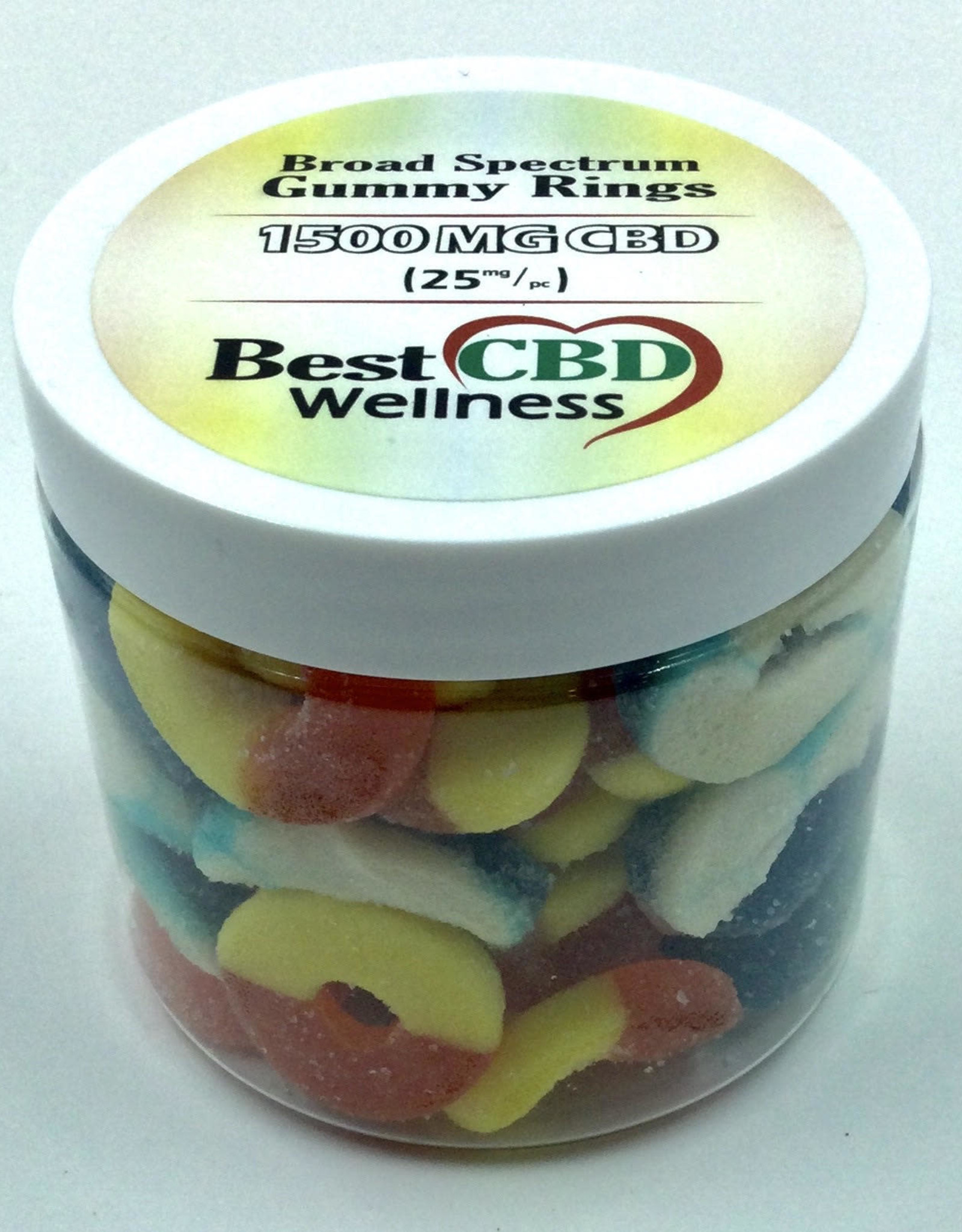 Best CBD Wellness CBD Broad Spectrum Gummy Rings 1500mg 60pc 25mg each