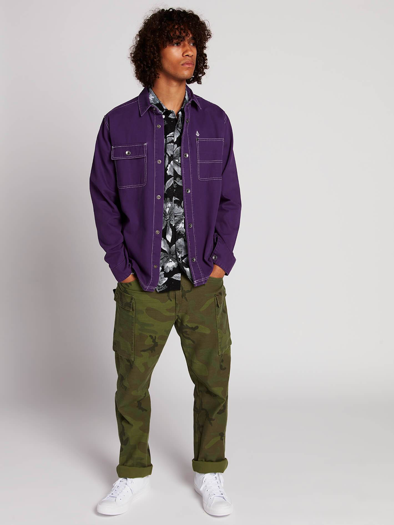 Volcom, Mens Fitzkrieg Long Sleeve Button Up Shirt - The Circle