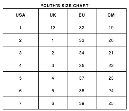 Sorel Youth Size Chart