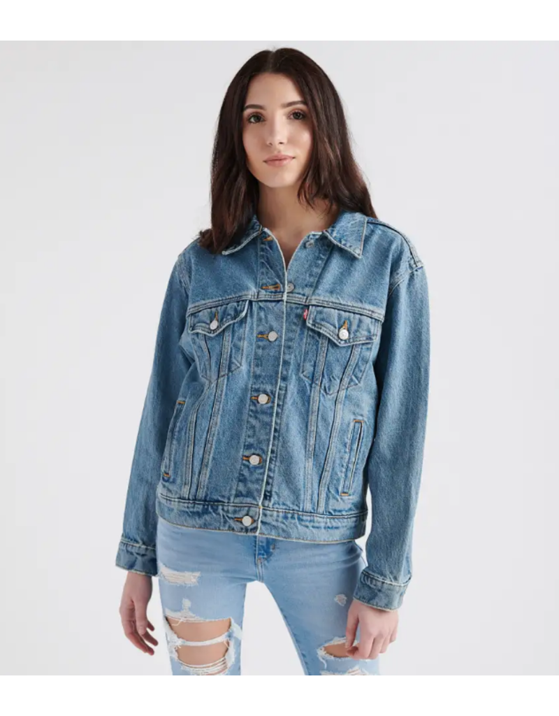 levi's ex boyfriend trucker jacket indigo