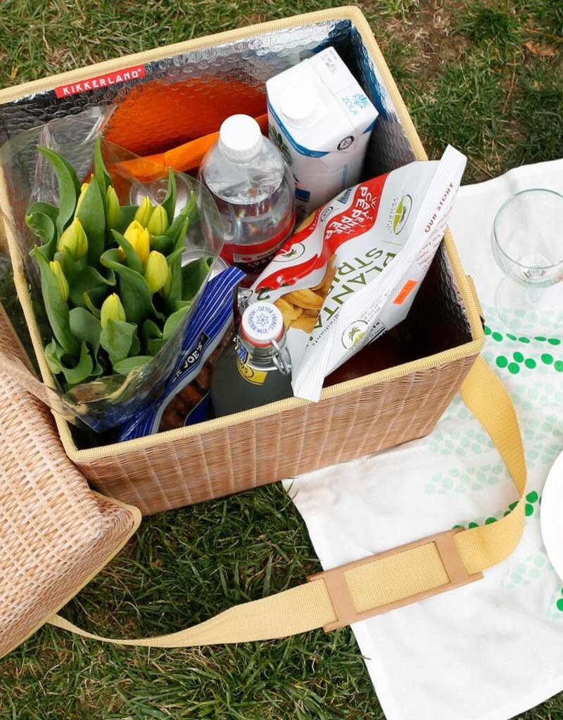 Kikkerland Designs Wicker Picnic Cooler Seat