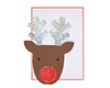Sequin Nose Reindeer Card
