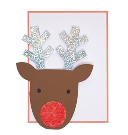 Meri Meri Sequin Nose Reindeer Card
