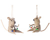 Felt Mice with String Lights Ornament