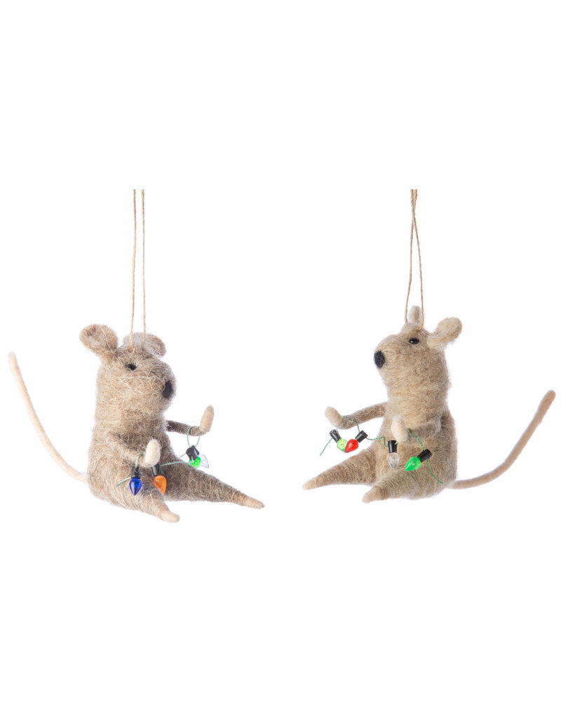 Felt Mice with String Lights Ornament The Circle & The Circle Kids