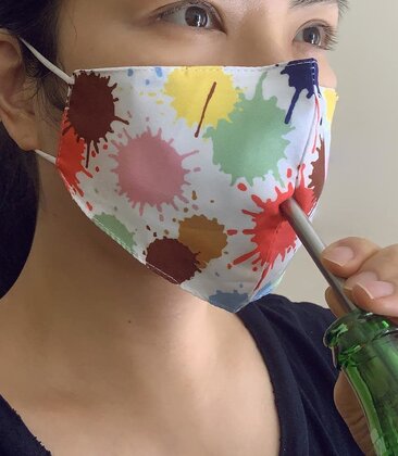 Adult Face Mask With Straw Slit