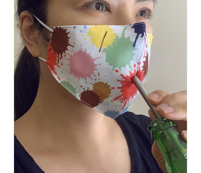 Adult Face Mask With Straw Slit