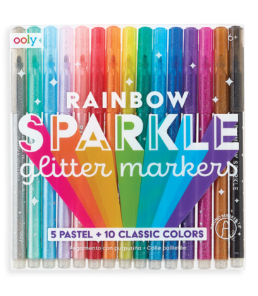 Rainbow Sparkle Glitter Markers