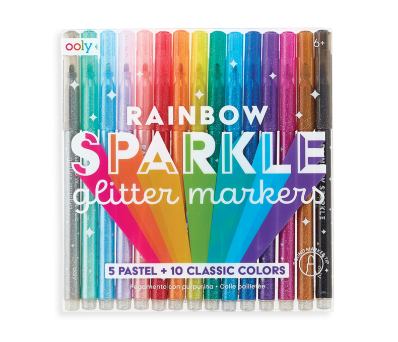 Rainbow Sparkle Glitter Markers
