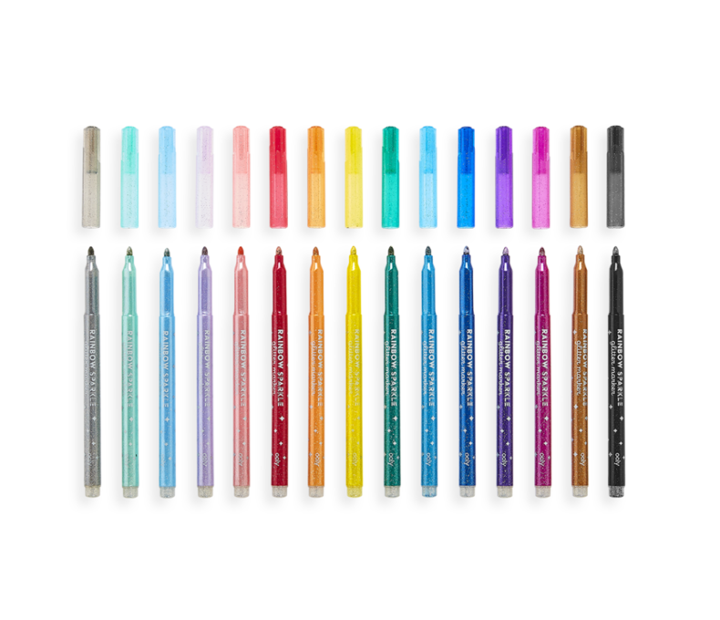 Rainbow Sparkle Glitter Markers