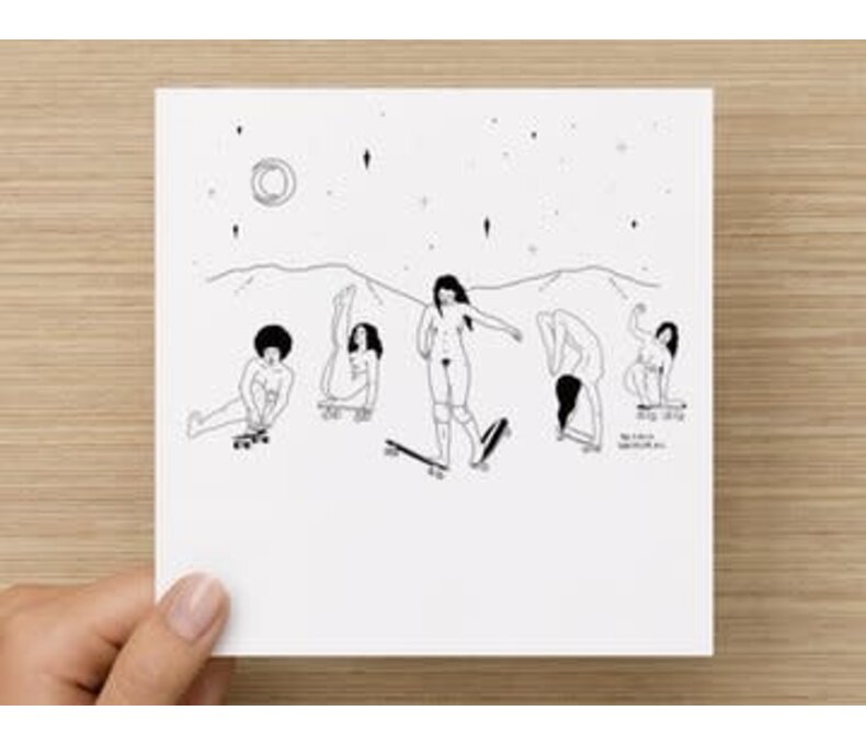 Naked Skater ladies card