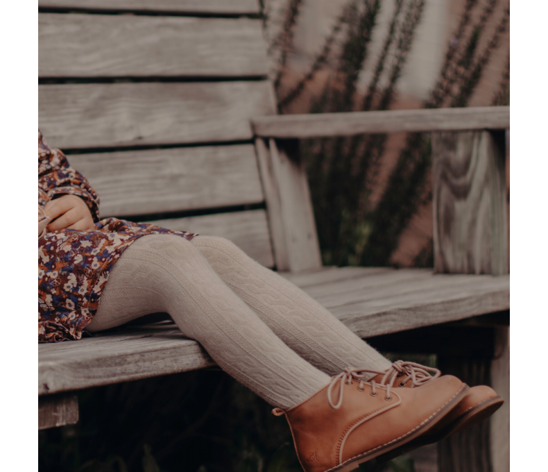 Kids Merino Wool Cable Tights