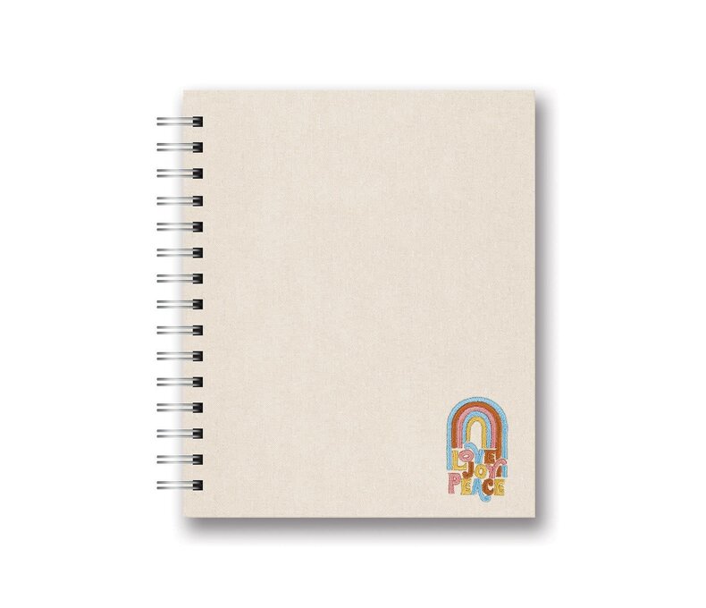 Embroidered Tabbed Spiral Notebook