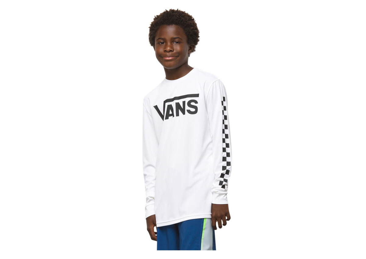 XL WHCHALLENGER　L/S CHECKER TEE　WHITE Vans Big Kids Classic Checker L/S Sun Shirt - The Circle