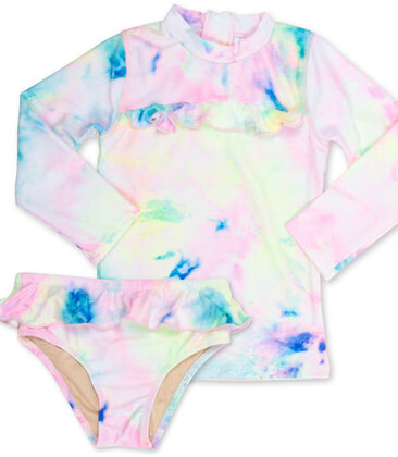 Ruffle Front Rashguard Set