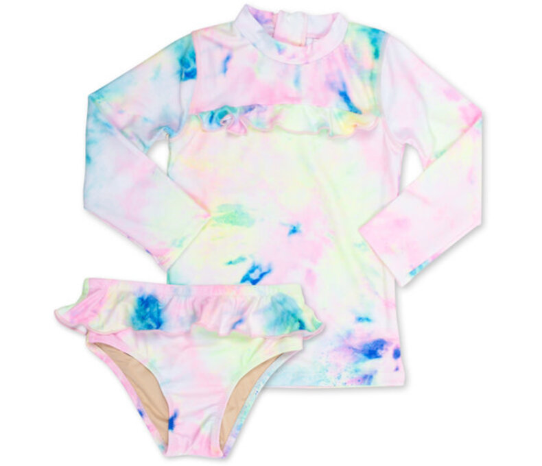Ruffle Front Rashguard Set