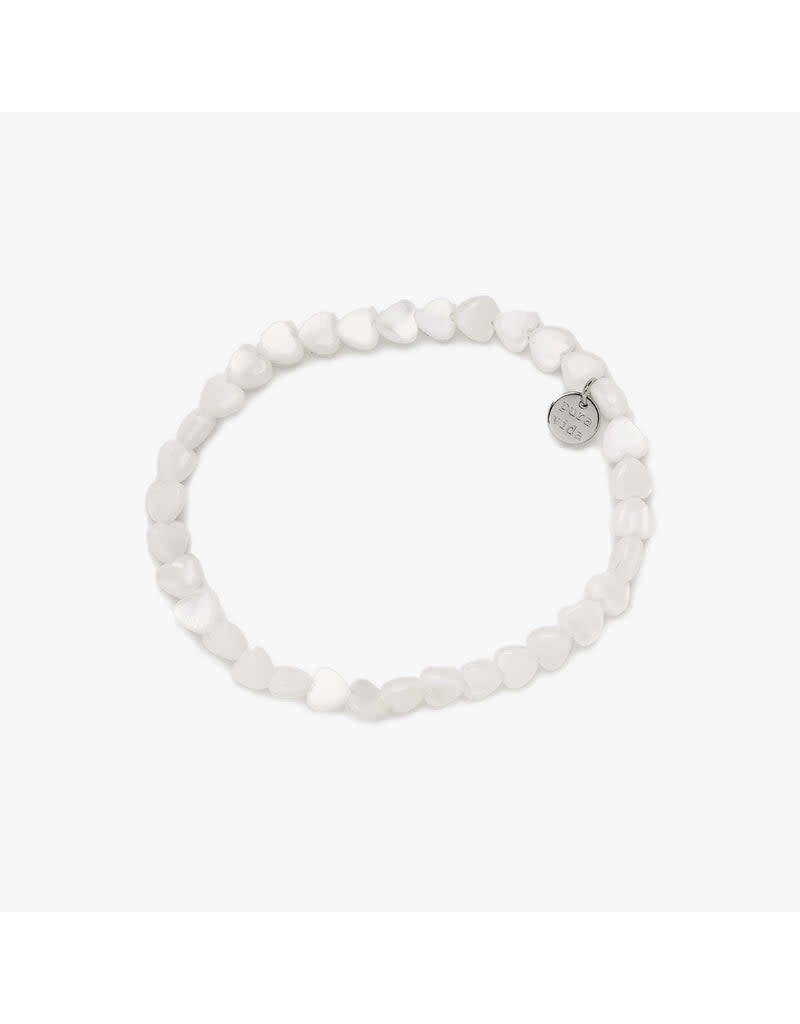 Pura Vida Mother of Pearl Heart Stretch Bracelet - The Circle