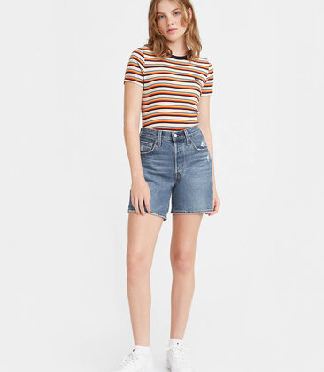 501 Mid Thigh Denim Shorts 85833