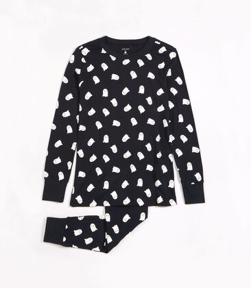 Ghosts Glow in Dark Print Women's PJ Set