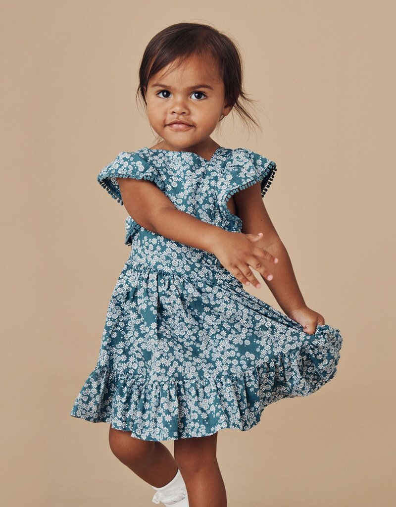 HuxBaby Daisy Ruffle Pinafore Dress