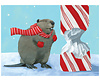 Beaver Candy Cane Card