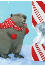 Allport Beaver Candy Cane Card