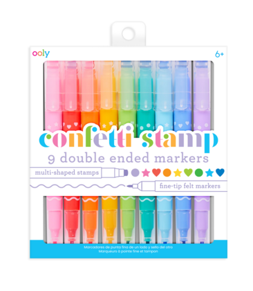 Confetti Stamp Double-Ended Markers